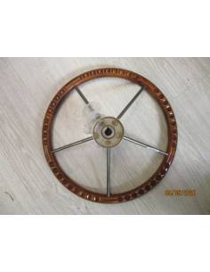 Volant bois/inox 450mm 2