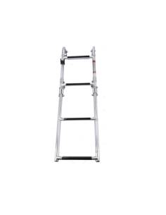 Escalera plegable 4 peldaños inoxidable  316, 180X565 CM.