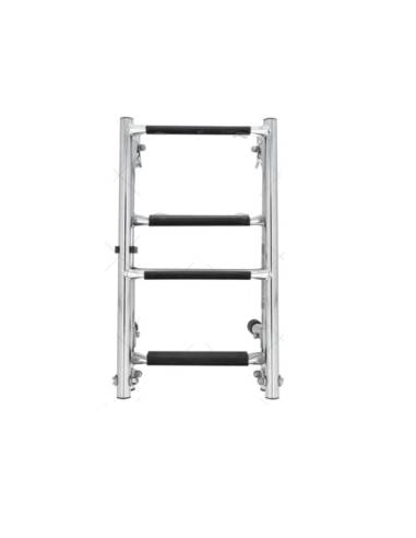 Escalera plegable 4 peldaños inoxidable  316,...