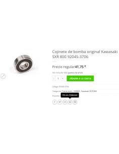 Cuscinetto di pompa originale Kawasaki SXR 800 92045-3706 2