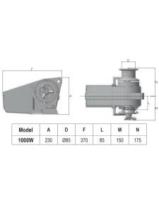 Molinete ancla h. cayman alu g+d 1000w/12V