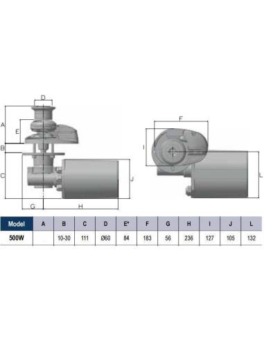 Lofrans' windlass 500w/12v gypsy rope/chain 6mm