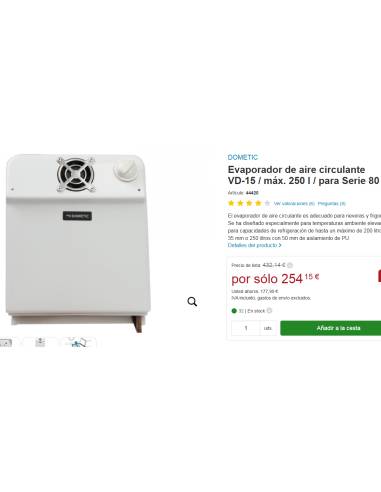 Waeco coldmachine VD-15BAV evaporador de aire...
