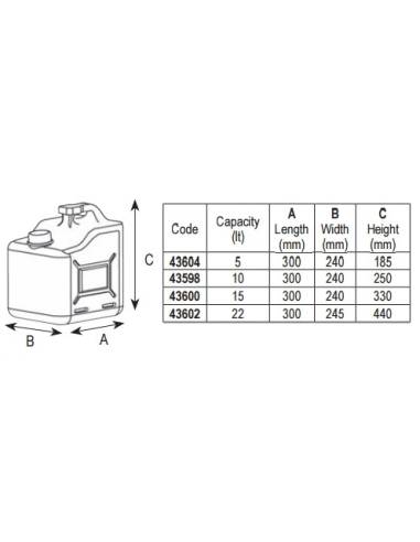 Carburant Jerrycan avec 15 litres versés