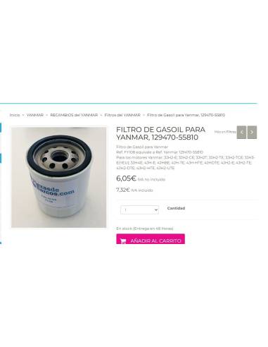Filtro de gasoil YANMAR 129470  55701