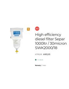 SEPAR SWK 2000/18 water separator filter
