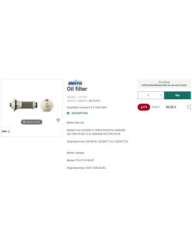 Filtros de Aceite Sierra
