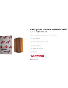 Yanmar filtro genuino 41650-502330 2