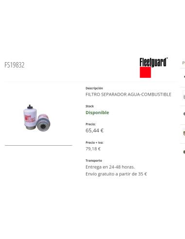 Fleetguard FS19832 water separator