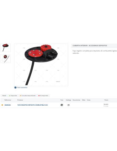 Enregistrement du réservoir de carburant