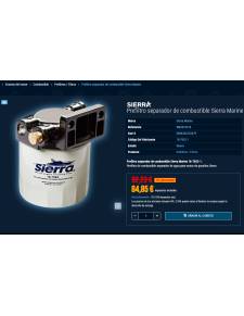 Sierra Marine 18-7852-1 prefiltro separador de combustible 