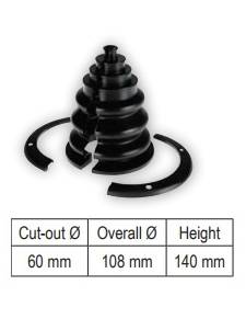 Open rubber boot for steering