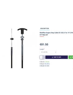 Multiflex cable stop motor 3 mts 10´ 2