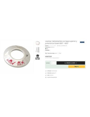 Lewmar Anilla 58ST 65ST Top Cap & O