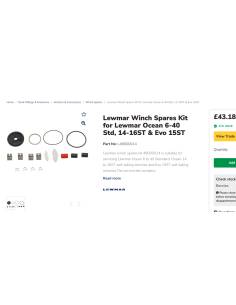 Lewmar Kit de repuestos winche Ocean 6-40 Std, 14-16ST y... 2