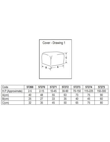 Outboard motor cover aprx 2-15cv 48x27x35