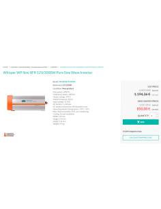 Whisper WP inverter Sine XFR 12V/3000W Pure Sine Wave 2