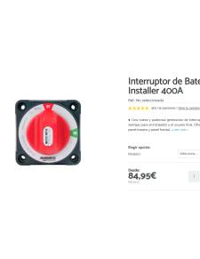 Marinco Interruptor de Bateria On Off Pro Installer 400A 12/48v