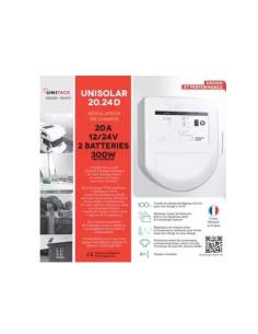 Uniteck regulador de carga 20A  2 baterias 300W 2