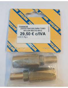 Vetus juego racor para tubo nylon recto 8x12