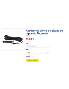 Torqeedo cable de carga 12V Travel 2