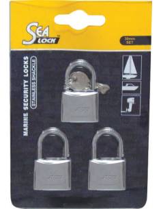 3 serrature sealock, 30 mm con una sola chiave 2