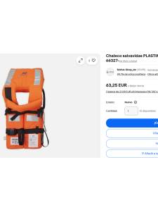 Plastimo Chaleco salvavidas SOLAS 150N43kg sin luz