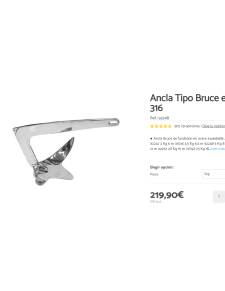 Ancla Tipo Bruce en Acero Inoxidable 316