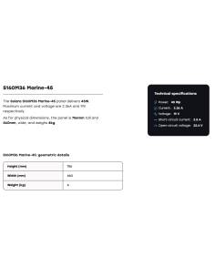 solara S160M36 marine panel solar 45V 2