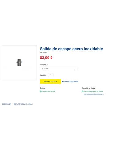 Salida de escape acero inoxidable