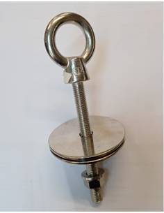 Cancamo acero inox 10mm rosca 12mm