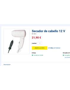 Secador de cabello 12 V 2