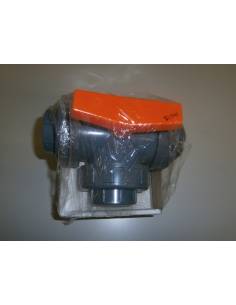 Valvula tres vias pvc dn50  1 1/2' outlet