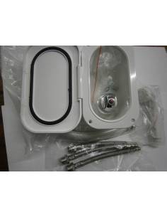 Kit ducha + mezclador ovalado 3m blanco 2
