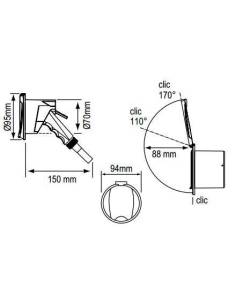 Shower box + hose with white shower 94mm
