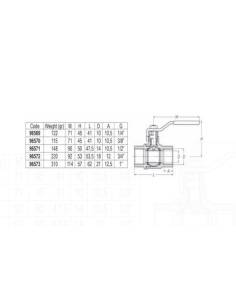Ball valve lever FF 1/2' brass nikel fuel