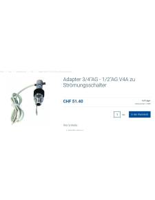 Adapter 3/4'AG - 1/2'AG V4A zu Strömungsschalter