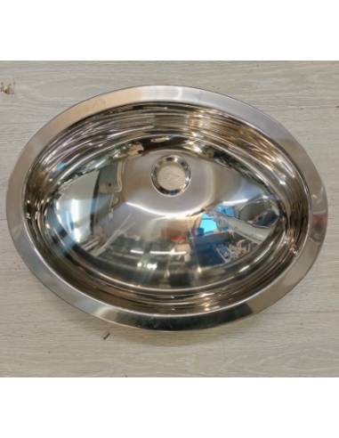 Fregadero inox con repisa 450mm ovalado