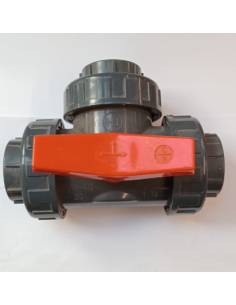 Robinet en PVC Balle 3 voies femelles 1 1/2 DN-40 50