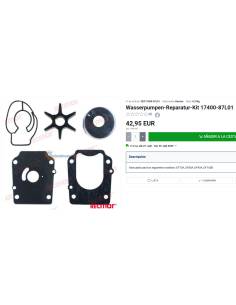 Recmar K281 Kit de reparación de bomba de agua 17400-87L01 2