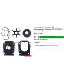 Recmar K281 Kit de reparación de bomba de agua 17400-87L01