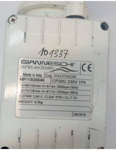 Gianneschi MP/1808846 bomba centrifuga 230V  0.37kw 2