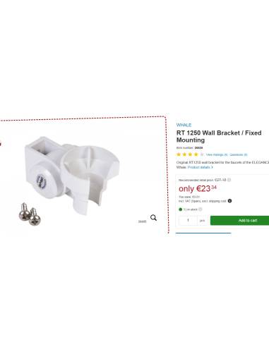 Whale RT 1250 Soporte de pared / Montaje fijo
