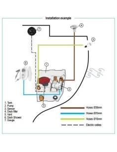 Deposito agua dulce  80lts con bomba presion 8lts/h