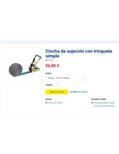 Cincha de sujeción con trinquete simple 50mm 8.5mts 2