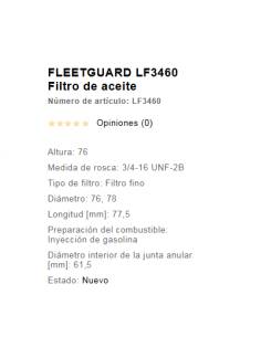Fleetguard LF3460 Filtro aceite roscado 2