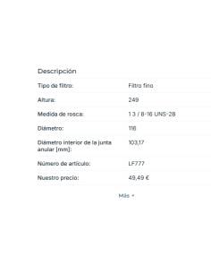 Fleetguard LF777 Filtro de aceite CUMMINS 2