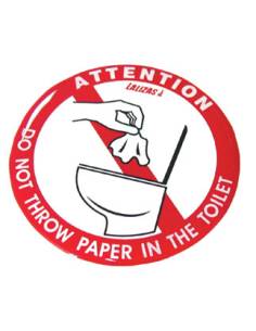 Sticker 'do not throw paper in the sink'80mm