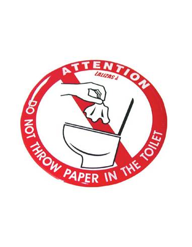Autocollant 'ne jetez pas de papier dans...