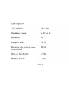 Fleetguard  LF782 filtro aceite